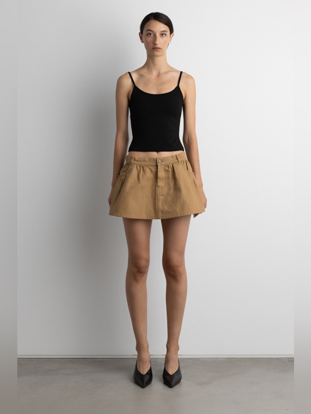 OAK + FORT MINI CANVAS PLEATED SKORT - XS